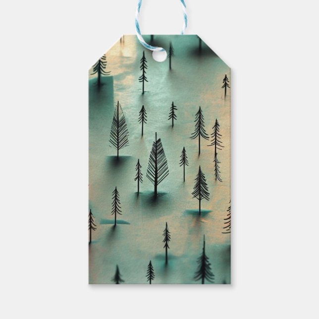 Etiquetas Para Regalos Bosque de invierno (Anverso)