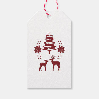 Etiquetas Para Regalos Bosque Invernal Rojo & Ciervo Fiesta