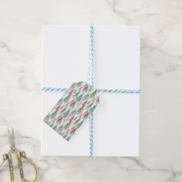 Etiquetas Para Regalos Bosque, Pinos Verdes Rojo Fiesta