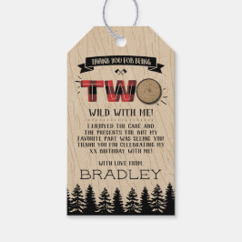 Etiquetas Para Regalos Bosque rústico Plaid Lumberjack Boys 2º cumpleaños