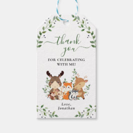 Etiquetas Para Regalos Bosque verde, animales del bosque, baby shower