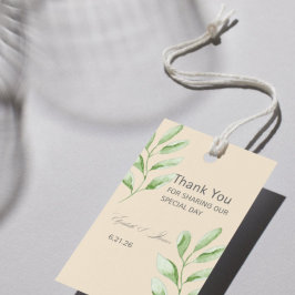 Etiquetas Para Regalos Botanical Classic Thank You Wedding Favor Tag
