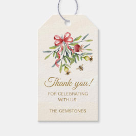 Etiquetas Para Regalos Botanical Watercolor Pomegranate Cottage Birthday