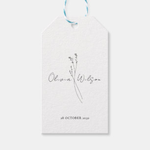 Etiquetas Para Regalos Botánico Minimalista Elegante Blanco