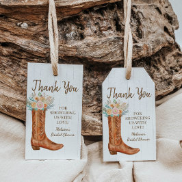 Etiquetas Para Regalos Botas Rústicas de Campo Agradecimiento por Despedi