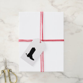 Etiquetas Para Regalos Bote de Cowboy Moderno desata la silueta blanco ne