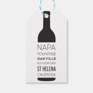 Etiquetas Para Regalos Botella de vino de las ciudades de Napa Valley