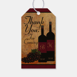 Etiquetas Para Regalos Botellas de vino monogramadas y uvas gracias