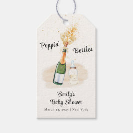 Etiquetas Para Regalos Botellas modernas de Poppin Champán Baby Shower