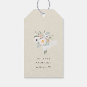 Etiquetas Para Regalos Bouquet acuarela, tabla de ducha de novia No. etiq