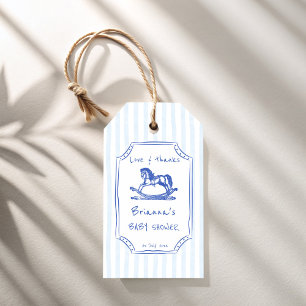 Etiquetas Para Regalos Bóveda azul de caballo de la ducha de bebé