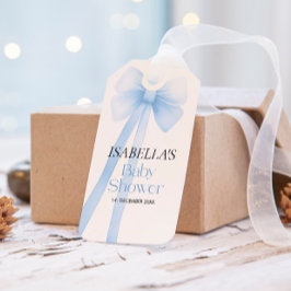 Etiquetas Para Regalos Bow Baby Shower regalo tag, Blue Gracias