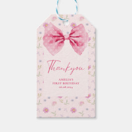 Etiquetas Para Regalos Bow floral pequeña señorita Un maravilloso cumplea