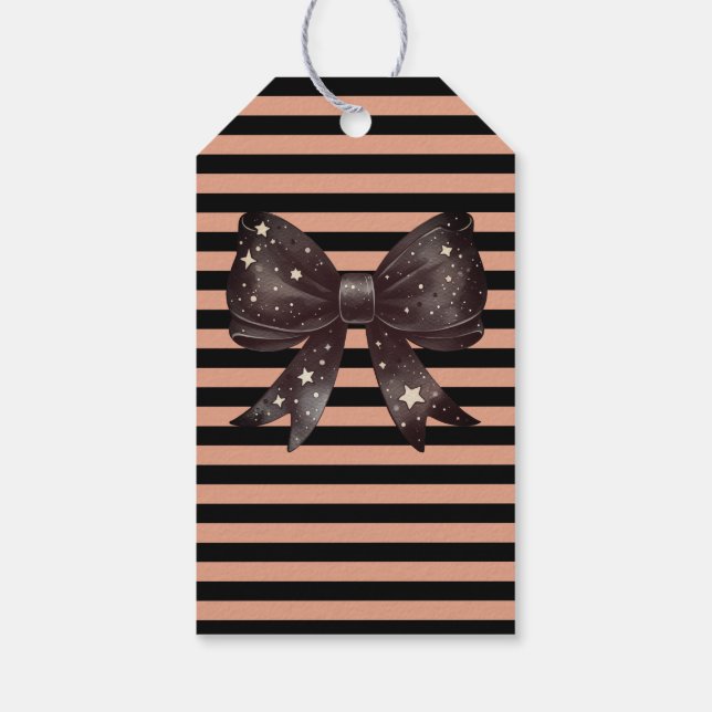 Etiquetas Para Regalos Bow Gótico Halloween (Reverso)