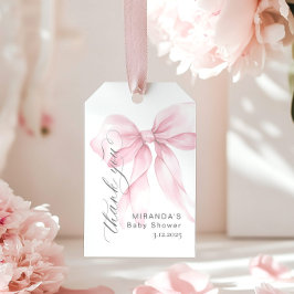 Etiquetas Para Regalos Bow Rosa Bow Baby Shower Gracias
