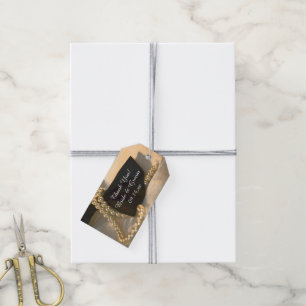 Etiquetas Para Regalos Bow Tie y Pearls Boda Gracias por Favorecer Etique