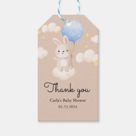 Etiquetas Para Regalos Boy Balloon Cute Brown Bunny Baby Shower