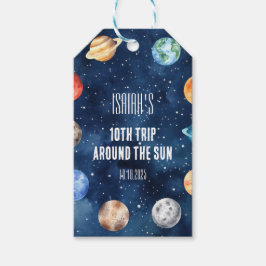 Etiquetas Para Regalos Boy Outer Space 10th Trip Around the Sun Birthday