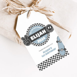 Etiquetas Para Regalos Boys en Skateboard Groovy Rad Cumpleaños