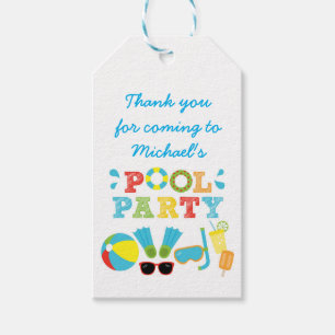 Etiquetas Para Regalos Boys Pool Cumpleaños Party Favor