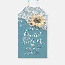 Etiquetas Para Regalos Bridal Shower Favor Lace Sunflowers String Lights