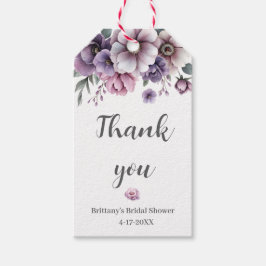 Etiquetas Para Regalos Bridal Shower Lavender acuarela Flora