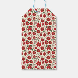 Etiquetas Para Regalos Bright Red Poinsettias