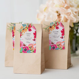 Etiquetas Para Regalos Brillante Flor Silvestre Rosa