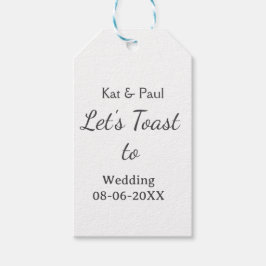 Etiquetas Para Regalos Brindemos por la boda nombre fecha simple pareja