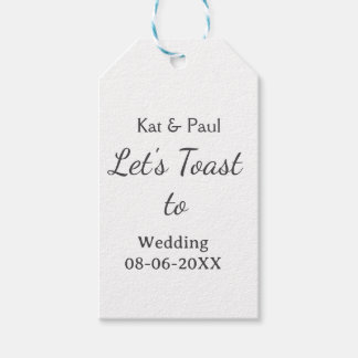 Etiquetas Para Regalos Brindemos por la boda nombre fecha simple pareja