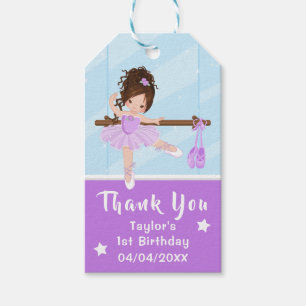 Etiquetas Para Regalos Brown Hair Ballerina Purple Birthday Gracias Gif