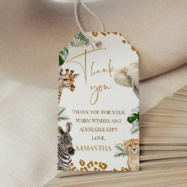 Etiquetas Para Regalos Brown Safari Wild One Baby Shower Thank You Card