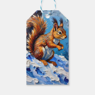 Etiquetas Para Regalos Brown Squirrel in the Snow