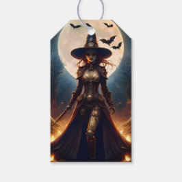 Etiquetas Para Regalos Bruja del Bosque Steampunk de Halloween