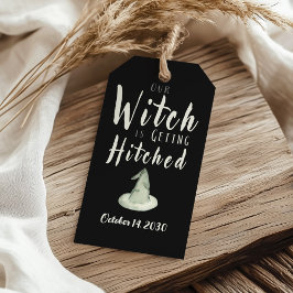 Etiquetas Para Regalos Bruja que se casa Novia negra de Halloween