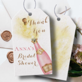 Etiquetas Para Regalos Brújula y champagne dorada Ducha nupcial