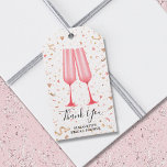 Etiquetas Para Regalos Brunch and Bubbly Gracias Bridal Shower Gift Tag<br><div class="desc">Gracias,  tu nombre y gafas de champán rosado son un brunch hermoso y gracias por tu favor a las etiquetas de tus bodas duchas de novias o cualquier ocasión. COINCIDIENDO elementos de nuestra colección.</div>