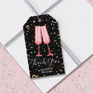 Etiquetas Para Regalos Brunch Bubbly Gracias Bridal Shower Black
