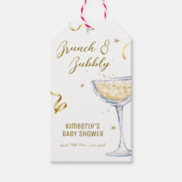 Etiquetas Para Regalos Brunch Gold Elegante Bubbly Champagne Baby Shower