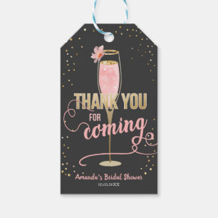 Etiquetas Para Regalos Brunch y Bubbly Gracias Tags Bridal Shower