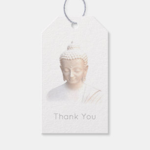 Etiquetas Para Regalos Buda en blanco Serene Meditativo Gracias