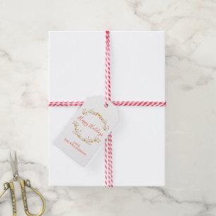 Etiquetas Para Regalos Buenas fiestas guirnalda botánica del navidad