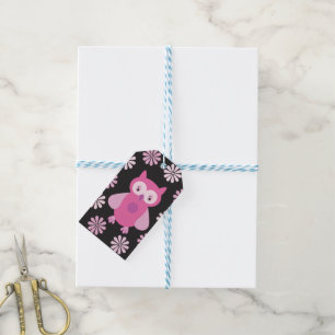 Etiquetas Para Regalos Búho rosa lindo