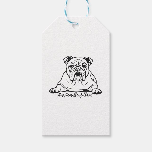 Etiquetas Para Regalos Bulldog Adorable (Anverso)