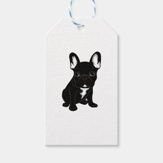Etiquetas Para Regalos Bulldog francés Brindle (Anverso)
