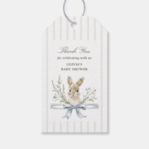 Bunny Blue Bow Baby Shower Gracias