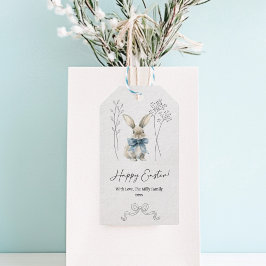Etiquetas Para Regalos Bunny de Pascua Azul