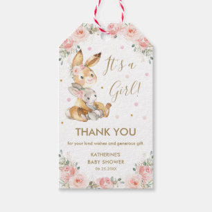 Etiquetas Para Regalos Bunny Rabbit Floral Baby Shower Gracias A Favor