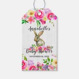 Etiquetas Para Regalos Bunny Rabbit Watercolor Floral Baby Shower Gracias
