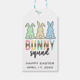 Etiquetas Para Regalos Bunny Squad | Caza de huevos de Pascua Conejito